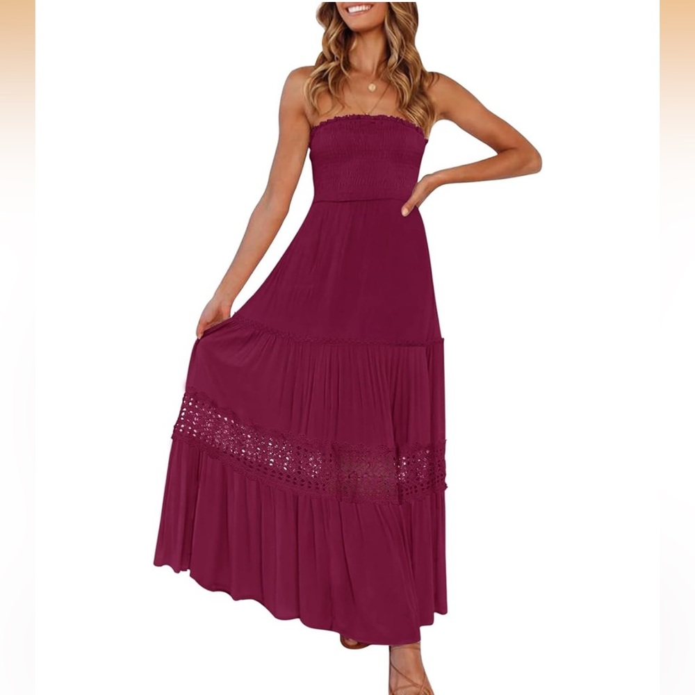 Casual Burgundy Maxi Dress